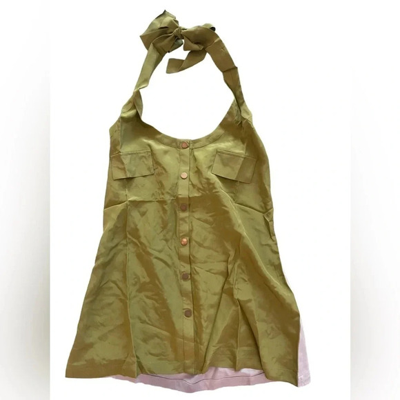 Lamade Silk Green And Grey Halter Top - Picture 1 of 3